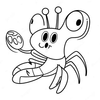 Cute Cartoon Lobster Coloring Page 11512-9512