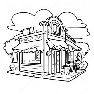 Cozy Family Restaurant Coloring Page 11542-9530