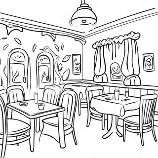 Cozy Family Restaurant Coloring Page 11542-9531