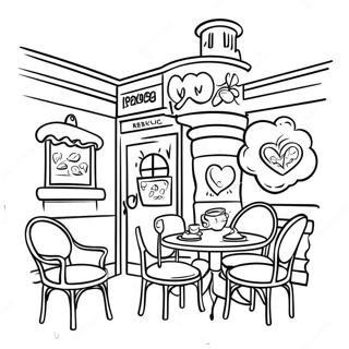 Cozy Family Restaurant Coloring Page 11542-9532