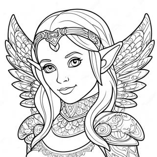 Realistic Elf With Intricate Wings Coloring Page 11621-9590