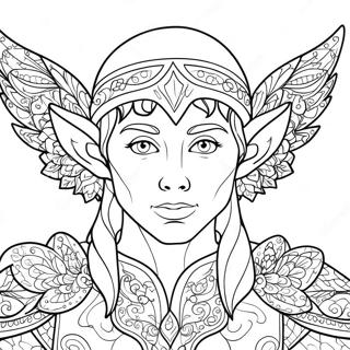 Realistic Elf With Intricate Wings Coloring Page 11621-9591