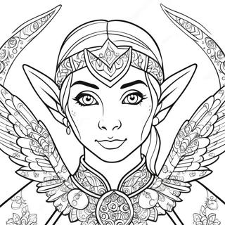 Realistic Elf With Intricate Wings Coloring Page 11621-9592