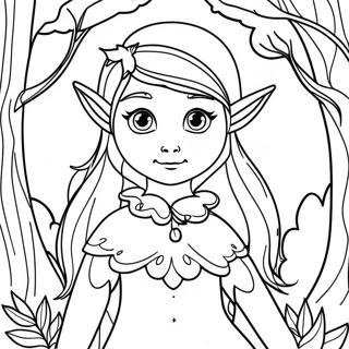 Elegant Elf In Enchanted Forest Coloring Page 11622-9594