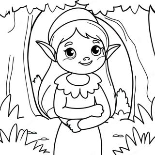 Elegant Elf In Enchanted Forest Coloring Page 11622-9595