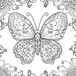 Elegant Butterfly With Intricate Patterns Coloring Page 11682-9646