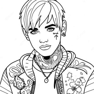 Lil Peep In Stylish Outfit Coloring Page 11702-9667