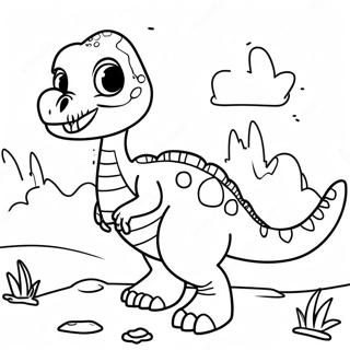 Cute Velociraptor Playing With Friends Coloring Page 1172-933