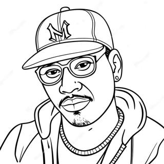 Cool Hip Hop Gangster With Cap Coloring Page 11732-9680