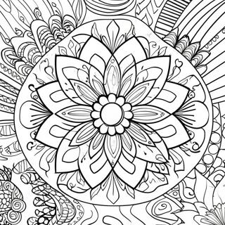 Relaxation Flower Mandala Coloring Page 11741-9684