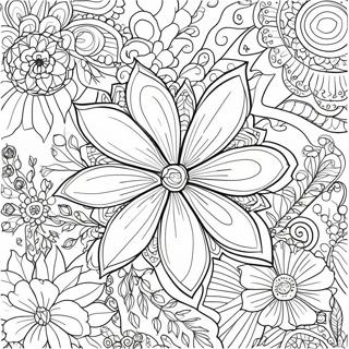 Intricate Relaxation Flower Patterns Coloring Page 11742-9685