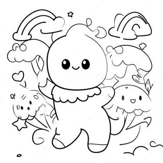 Red Rainbow Friends Coloring Pages