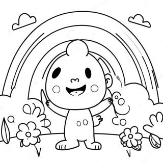 Cheerful Red Rainbow Friends Coloring Page 11782-9714