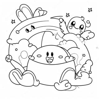 Cheerful Red Rainbow Friends Coloring Page 11782-9716