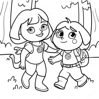 Dora And Boots Adventure Coloring Page 11791-9719