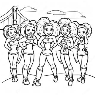 San Francisco 49ers Cheerleaders Coloring Page 11812-9743