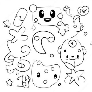 Colorful Number Characters Coloring Page 11892-9805