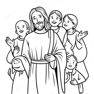 Jesus With Children Coloring Page 1192-952