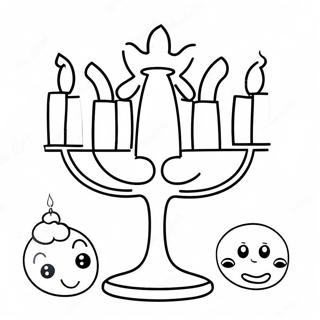 Cute Hanukkah Menorah Coloring Page 11931-9831