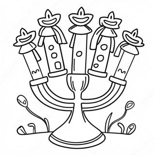 Cute Hanukkah Menorah Coloring Page 11931-9832