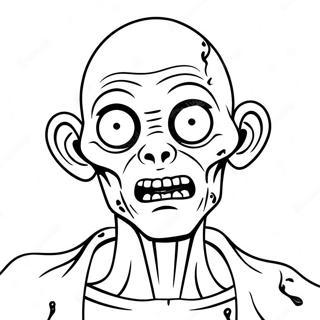 Creepy Zombie With Spooky Eyes Coloring Page 11992-9886