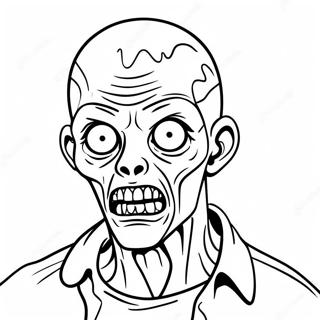 Creepy Zombie With Spooky Eyes Coloring Page 11992-9887