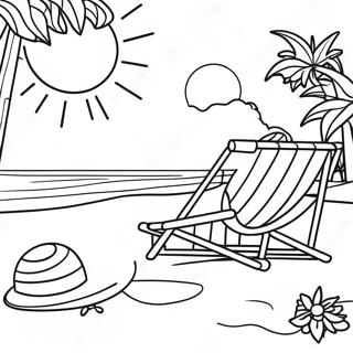 Summer Beach Scene Coloring Page 11-14