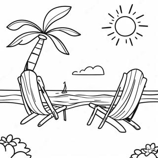 Summer Beach Scene Coloring Page 11-15