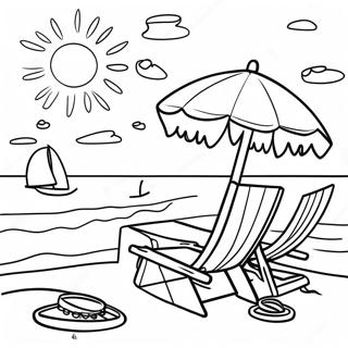 Summer Beach Scene Coloring Page 11-16