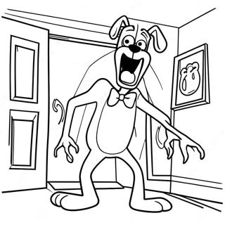 Courage The Cowardly Dog In A Spooky House Coloring Page 12092-9971