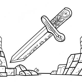 Minecraft Sword Coloring Page 1211-962