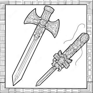 Minecraft Sword Coloring Page 1211-963