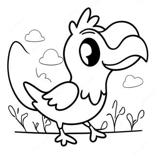 Cute Cartoon Crow Coloring Page 12122-9991