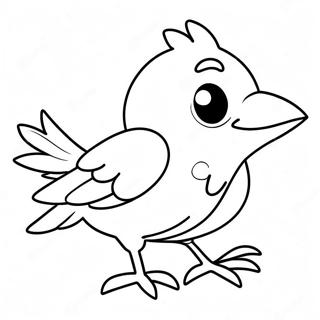 Cute Cartoon Crow Coloring Page 12122-9992