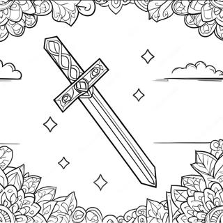 Diamond Sword Minecraft Coloring Page 1212-972