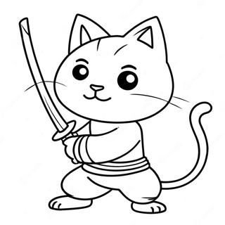 Cat Ninja Coloring Page 12141-10002