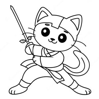 Cat Ninja Coloring Page 12141-10004