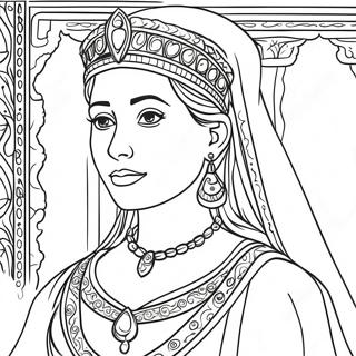 Queen Esther In Royal Robes Coloring Page 12152-10013