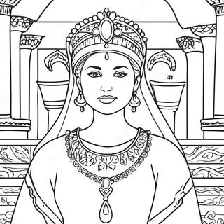 Queen Esther In Royal Robes Coloring Page 12152-10014