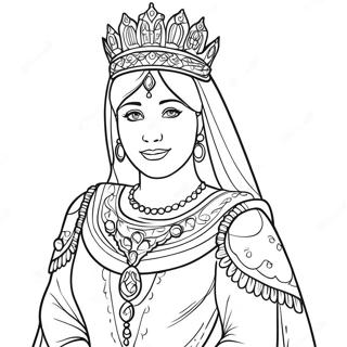 Queen Esther In Royal Robes Coloring Page 12152-10015