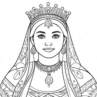 Queen Esther In Royal Robes Coloring Page 12152-10016