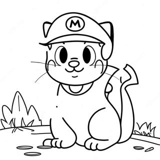 Cat Mario Coloring Pages