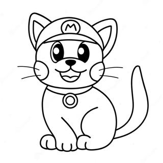 Adventurous Cat Mario Coloring Page 12202-10051