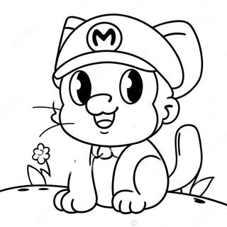 Adventurous Cat Mario Coloring Page 12202-10052