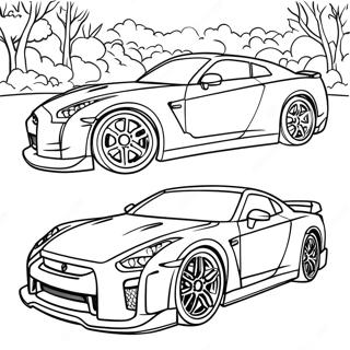 Gtr Sports Car In Action Coloring Page 12232-10074