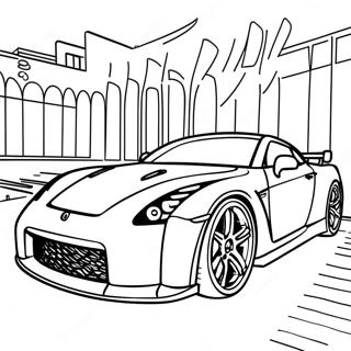 Gtr Sports Car In Action Coloring Page 12232-10075