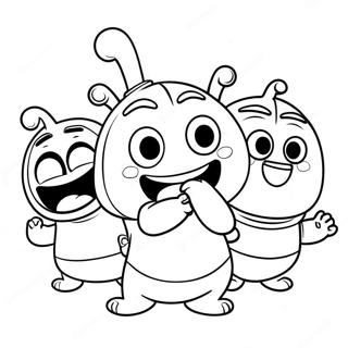 Funny Oddbods In Action Coloring Page 12272-10116