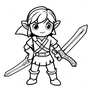 Link With Master Sword Coloring Page 122-102