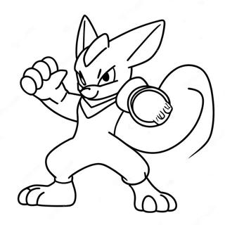 Lucario In Battle Pose Coloring Page 12312-10141