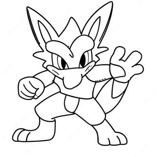 Lucario In Battle Pose Coloring Page 12312-10144